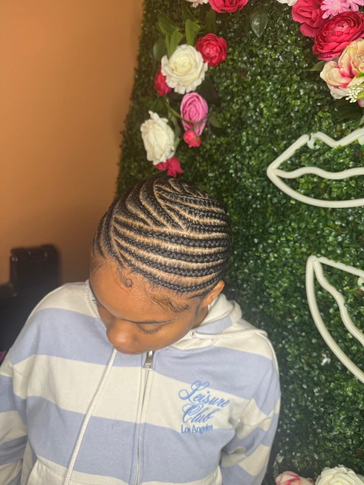 Children's stitch cornrows at Braids by estal